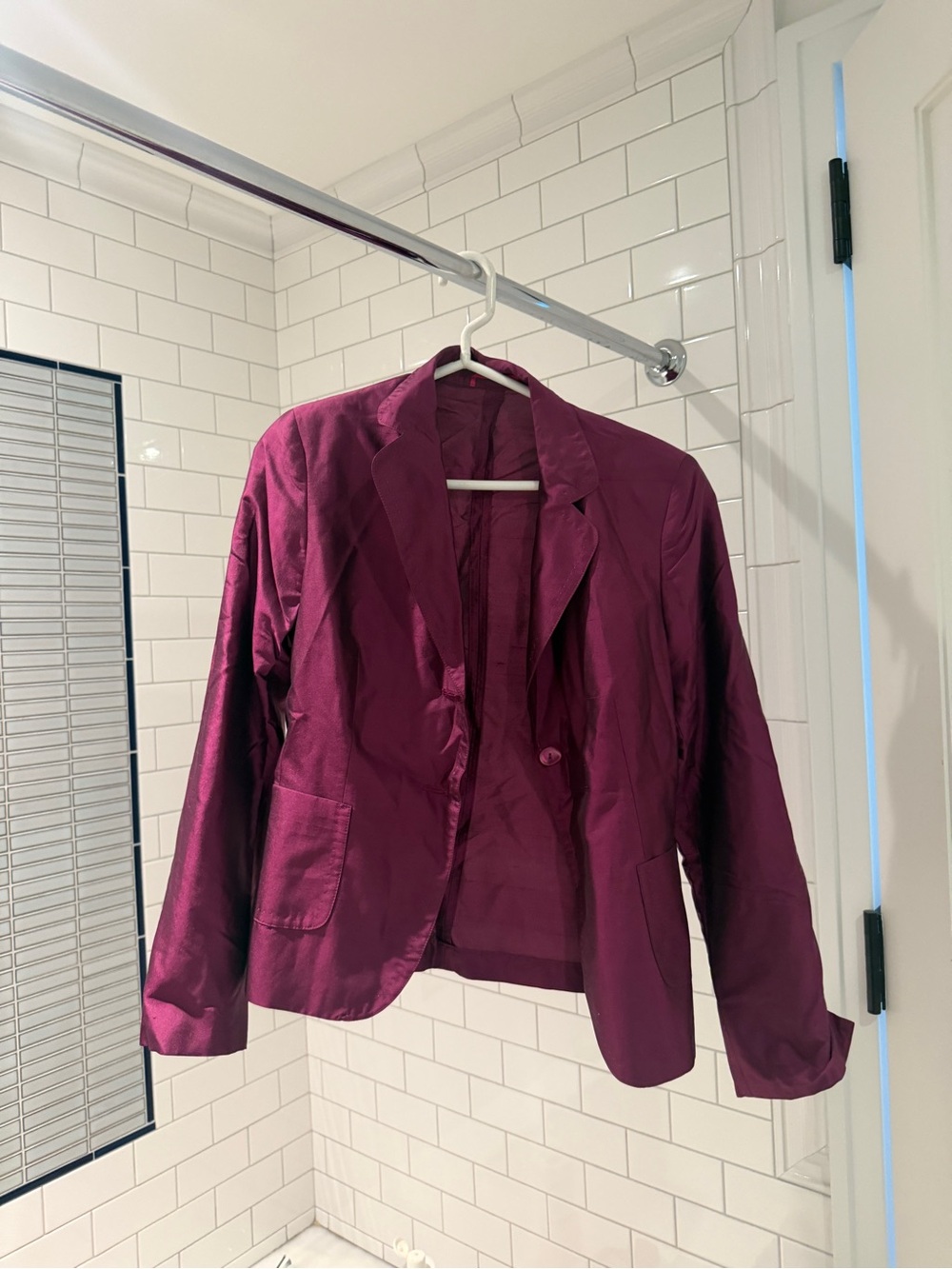 MaxMara Deep Plum Single-Button Blazer pure silk